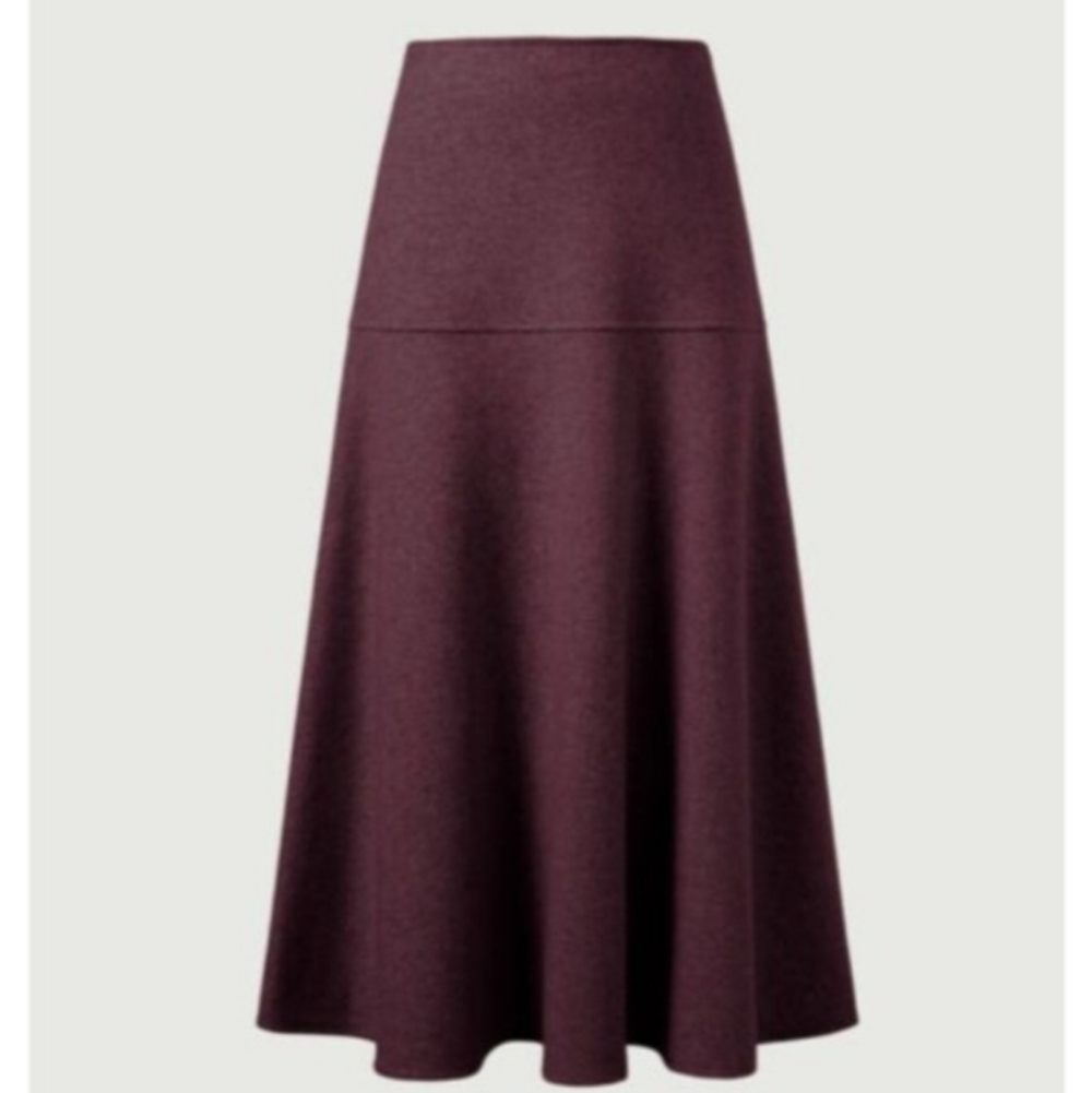 Elegant Burgundy A-Line Skirt